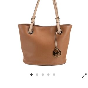 Michael Kors Tan Leather Tote with Gold Hardware